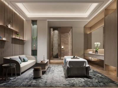 现代美容包间SPA间3D模型下载